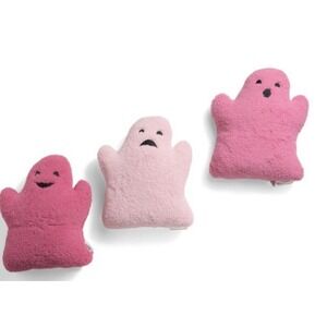 NEW Martha Stewart 14x16 3 Pack Pink Pinks Ghost Shaped Halloween Decor Pillows